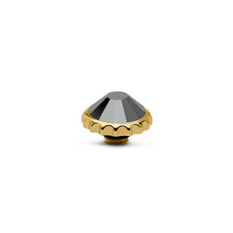 Melano Vivid Cap  Stone Gold Plated Jet hematite