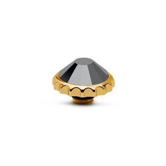 Melano Vivid Cap  Stone Gold Plated Jet hematite