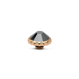 Melano Vivid Cap  Stone Rose Gold Plated Jet hematite