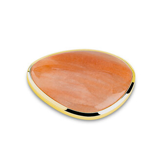 Melano Kosmic Crafted Disk Gold Plated Red line agate