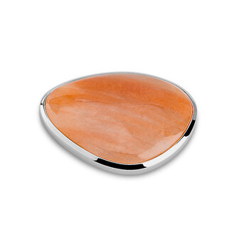Melano Kosmic Crafted Disk Silver Plated Red line agate