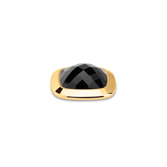Melano Kosmic Facet Square Small Stone Goldplated Black