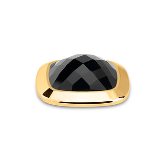 Melano Kosmic Facette Quadratischer Large Stein Goldfarbe  Black