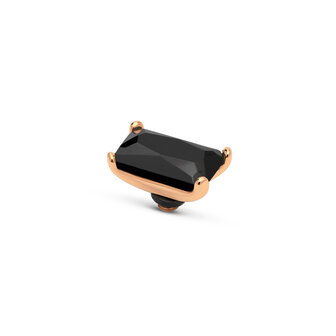 Melano Twisted Baguette Stone Rose Gold Plated Black