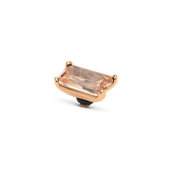 Melano Twisted Baguette Stone Rose Gold Plated Champagne