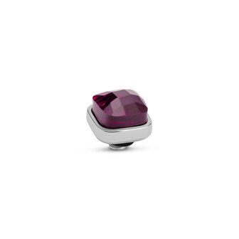 Melano Twisted Box Stone Silver Plated Fuchsia
