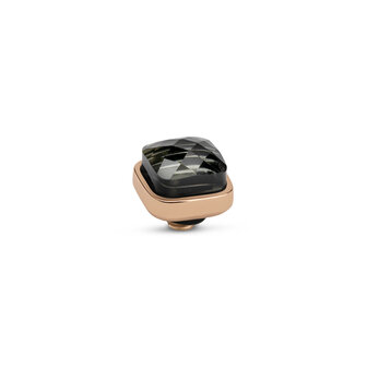 Melano Twisted Box Stone Rose Gold Plated Transparant black