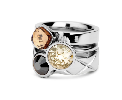 Melano Twisted Ridged Stone Silver Plated Crystal silver shade