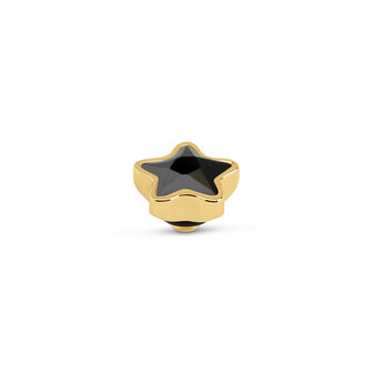 Melano Twisted Star Stone Gold Plated Black