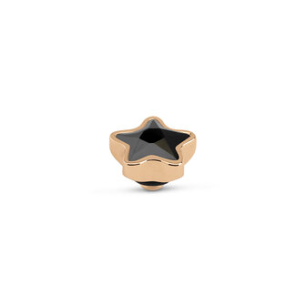 Melano Twisted Star Stone Rose Gold Plated Black