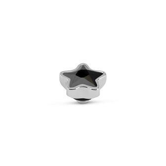 Melano Twisted Star Stone Silver Plated Black