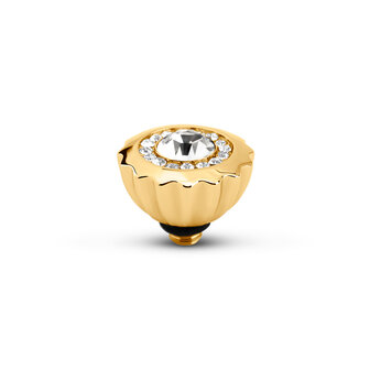 Melano Twisted  Ribbed CZ Stone Gold Plated Crystal