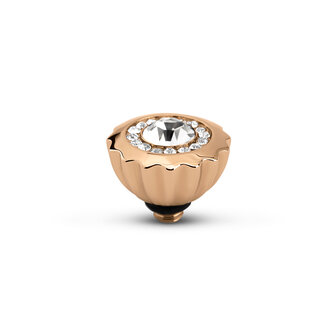 Melano Twisted  Ribbed CZ Stone Rose Gold Plated Crystal