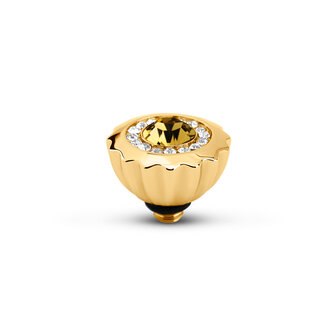 Melano Twisted  Ribbed CZ Stone Gold Plated Champagne