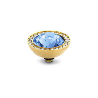 Melano Twisted Meddy  Gold-coloured Zirkonia Crystal Swarovski Light Sapphire