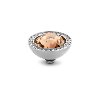 Melano Twisted Meddy Silver-coloured Zirkonia Crystal Swarovski Light Peach