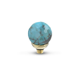 Melano Twisted Stone Gold plated Facet Gemstone Turquoise