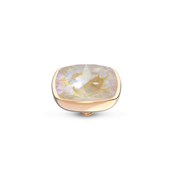 Melano Twisted Steentje Rose Goudkleurig Circular Cz Crystal Ivory cream
