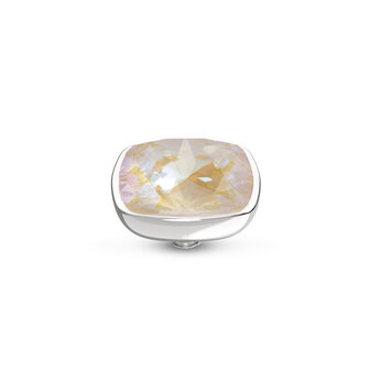 Melano Twisted Stone Silver plated Circular Cz Crystal Ivory cream