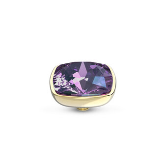 Melano Twisted Steentje Goudkleurig Circular Cz Crystal Purple