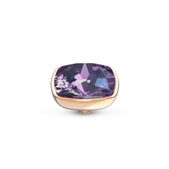 Melano Twisted Stein Rose Goldfarben Circular Cz Crystal Purple