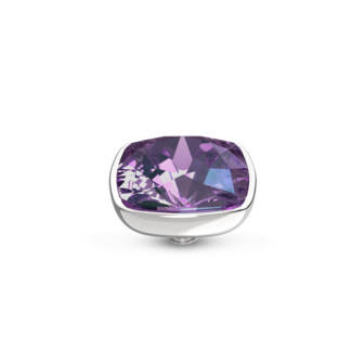 Melano Twisted Steentje Zilverkleurig Circular Cz Crystal Purple
