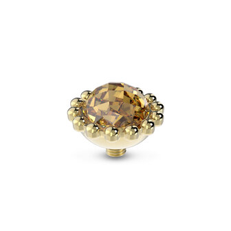 Melano Twisted Stone Gold plated Bali Facet Champagne