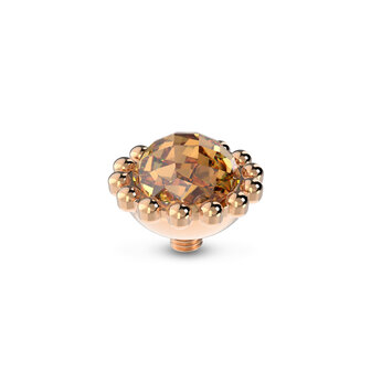 Melano Twisted Stone Rose Gold plated Bali Facet Champagne