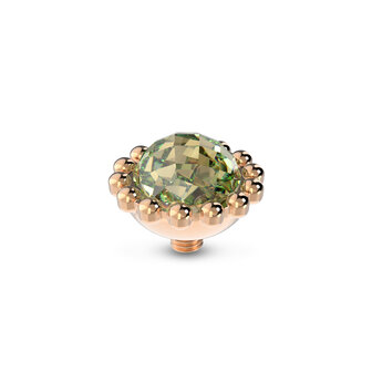 Melano Twisted Stone Rose Gold plated Bali Facet Chrysolite