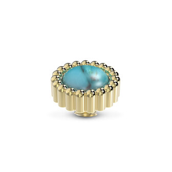 Melano Vivid Stein Goldfarben Bali Gemstone Turquoise
