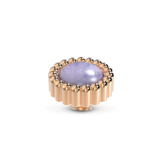 Melano Vivid Stone Rose Goldplated Bali Gemstone Light purple jade