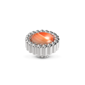 Melano Vivid steentje Zilverkleurig Bali Gemstone Red Aventurine
