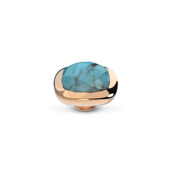 Melano Vivid steentje Rose Goudkleurig Lined Turquoise