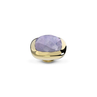 Melano Vivid steentje Goudkleurig Lined Light Purple Jade