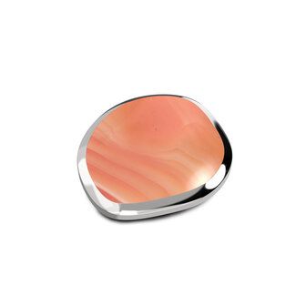 Melano Kosmic  Zilverkleurig Shaped Disk Red Line Agate