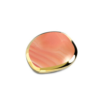 Melano Kosmic  Gold plated Shaped Disk Red Line Agate