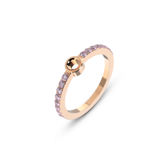 Melano Twisted Tula Ring Rose Gold Plated Cz Pink