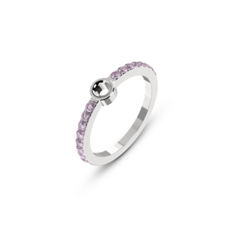 Melano Twisted Tula Ring Zilverkleurig Cz Pink