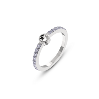 Melano Twisted Tula Ring Silver Plated Cz Lavender