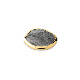 Melano Kosmic Shaped Facet Gem Disk Goldfarben Black Picasso Japser