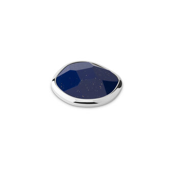 Melano Kosmic Shaped Facet Gem Disk Silver Plated Lapis Lazuli
