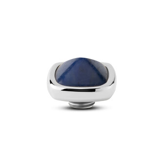Melano Vivid stone Boxy Gem Silverplated Sodalite