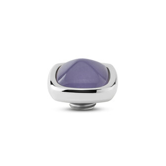 Melano Vivid steentje Boxy Gem Zilverkleurig Purple Jade