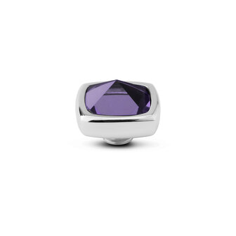 Melano Vivid steentje Boxy Cz Zilverkleurig Purple