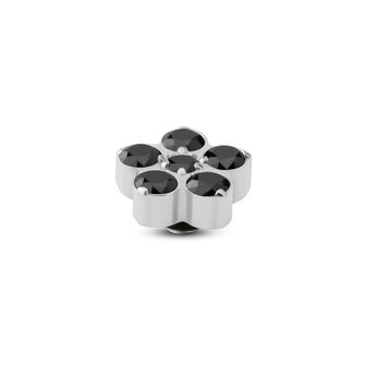 Melano Twisted Stein Frozen Star Cz Silberfarben Black