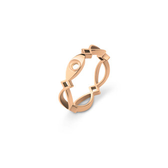 Melano Twisted Trix Ring Rose Goldfarben