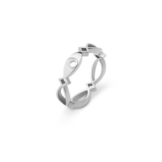 Melano Twisted Trix Ring Zilverkleurig