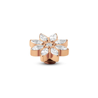Melano Vivid stone  Snowflake Cz Rose Goldplated Crystal