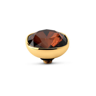Melano Twisted Stone Gold plated Circular Cz Smoked Amber