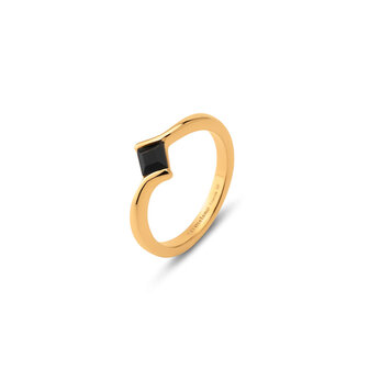 Melano Friends Evy Ring Goudkleurig Black